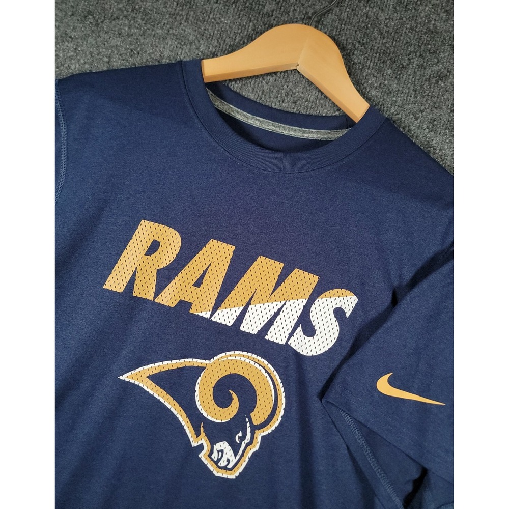 Nike Los Angeles Rams T-Shirt Mens Medium Blue NFL Performance Training On Field